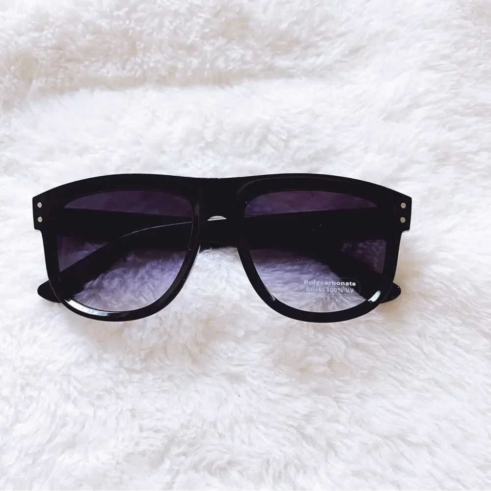 Simon Black & Purple Classic Sunglasses